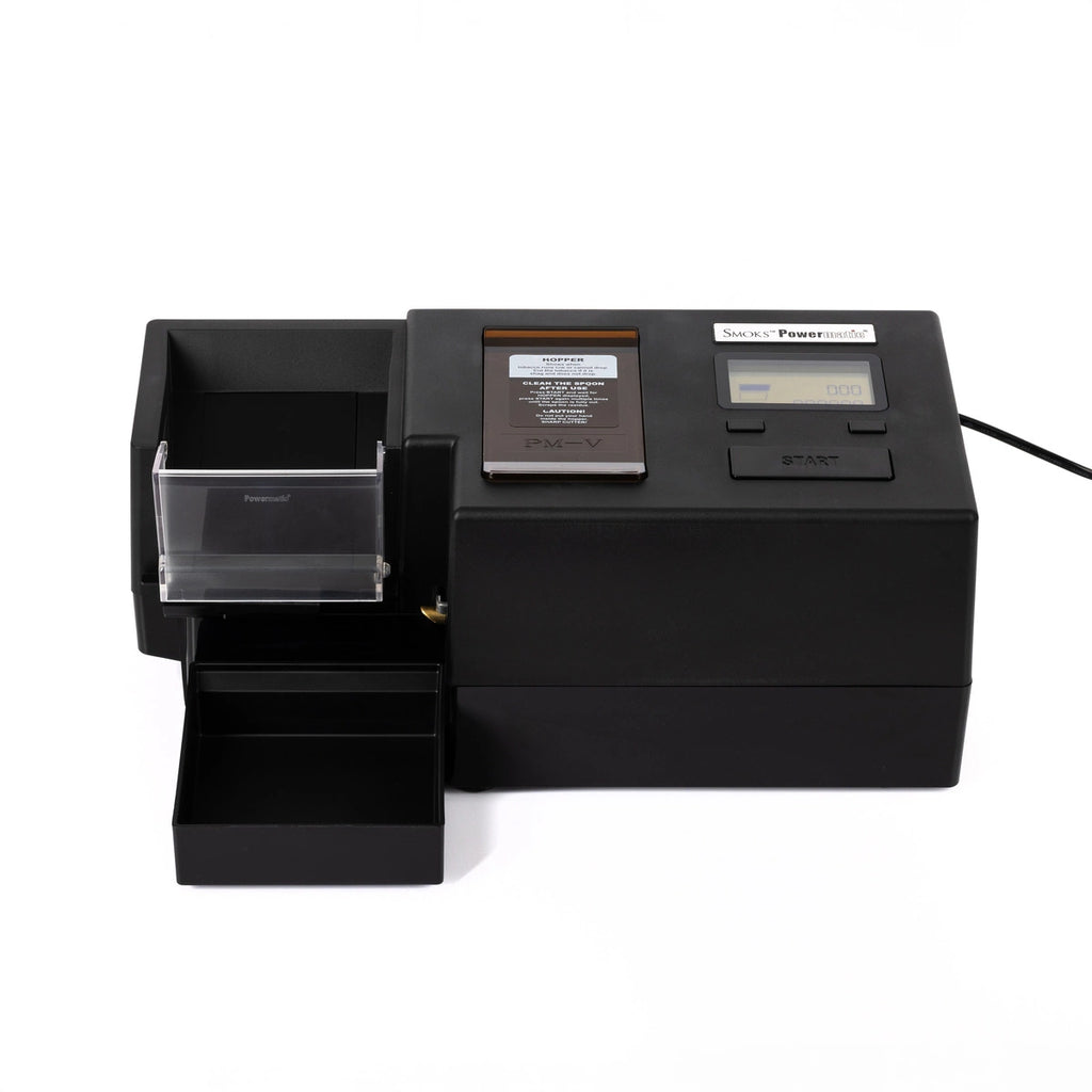 POWERMATIC V+ ELECTRIC CIGARETTE INJECTOR MACHINE WITH TOBACCO HOPPER AND AUTO TUBE LOADING
