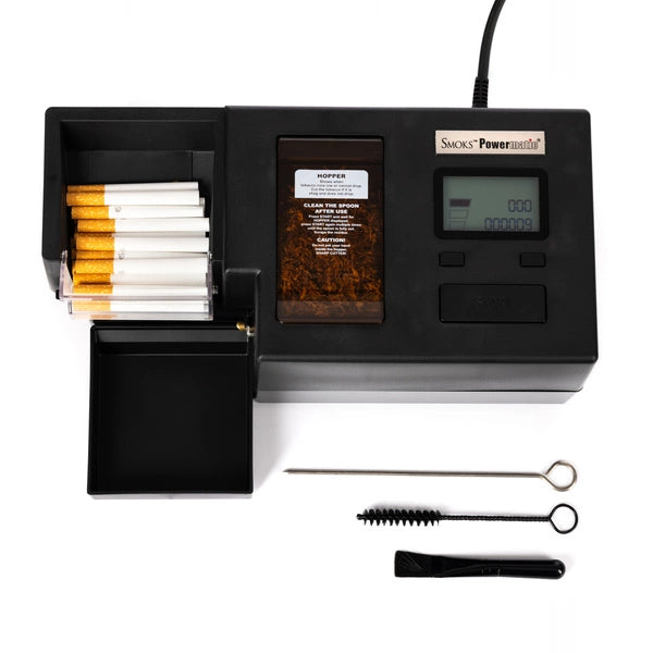 POWERMATIC V+ ELECTRIC CIGARETTE INJECTOR MACHINE WITH TOBACCO HOPPER AND AUTO TUBE LOADING