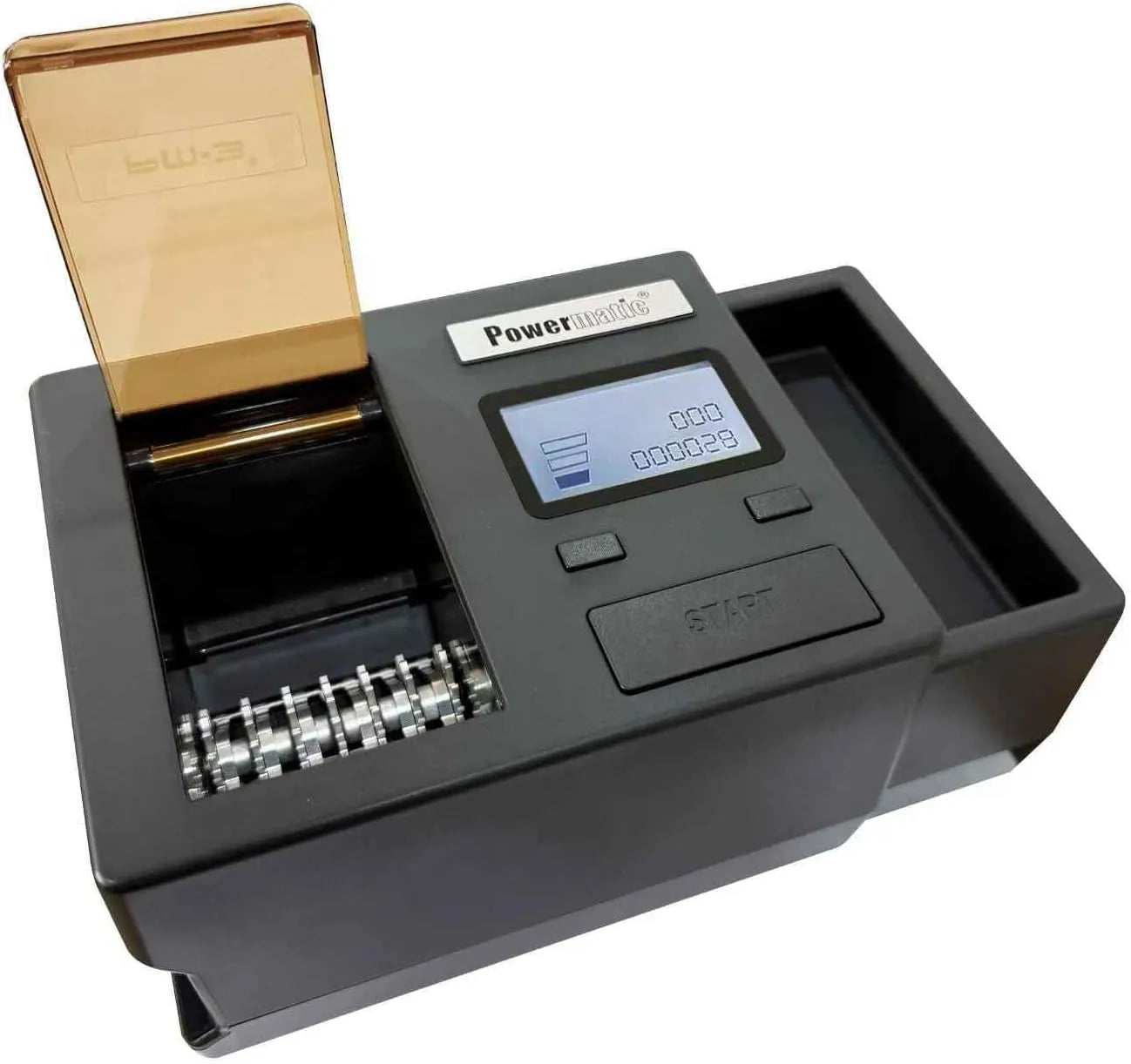 Powermatic 3 Plus electric cigarette injector machine with digital display on white background