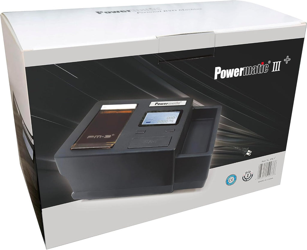 Powermatic 3 Plus electric cigarette injector machine retail box packaging
